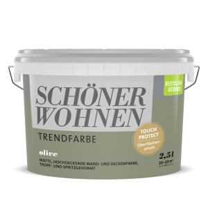 Eimer Schöner Wohnen Trendfarbe Olive Matt, matte Wandfarbe für Innenräume, 2,5 l.