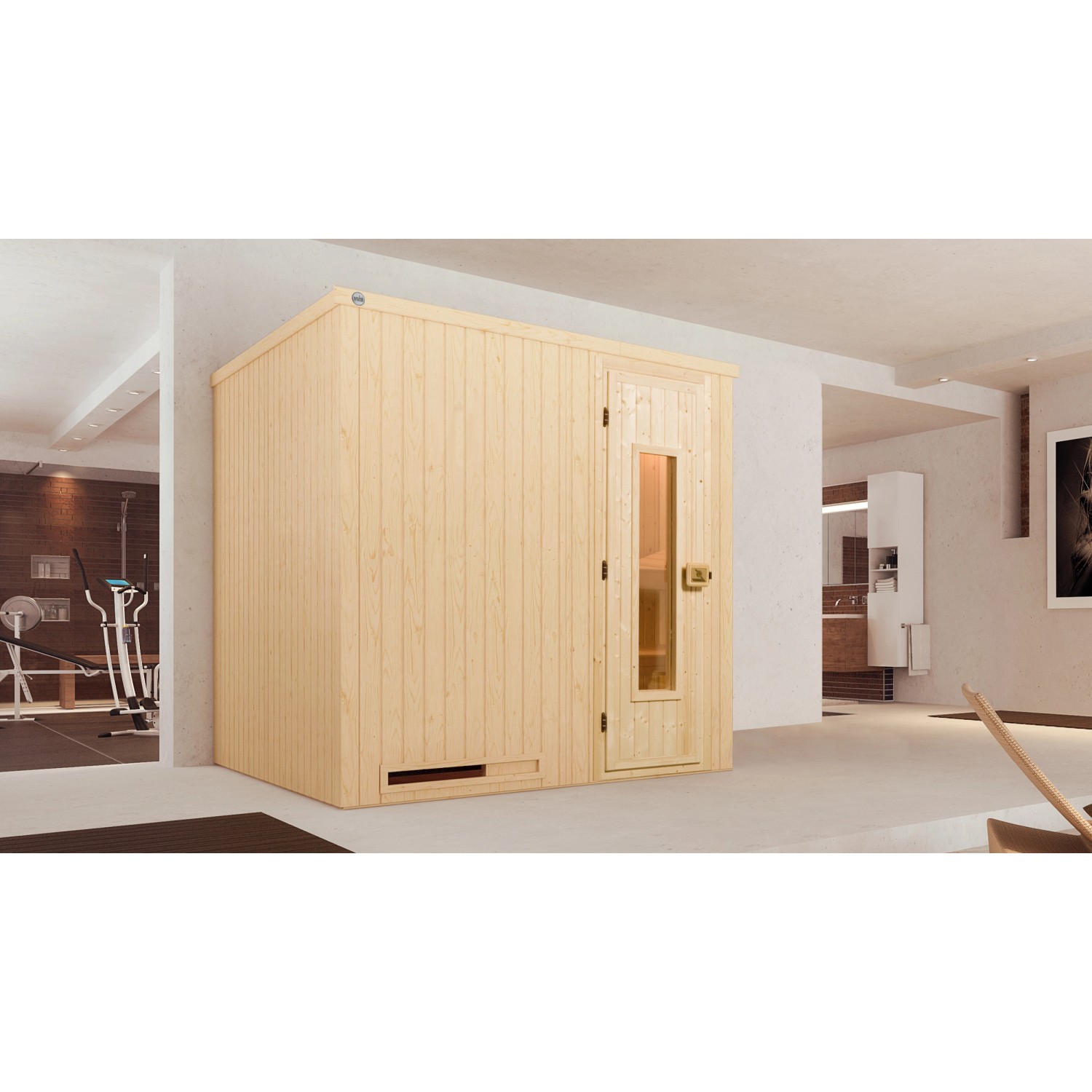 Weka Elementsauna Halmstad 2 Sparset 5,4 kW Kompakt Holztür günstig online kaufen