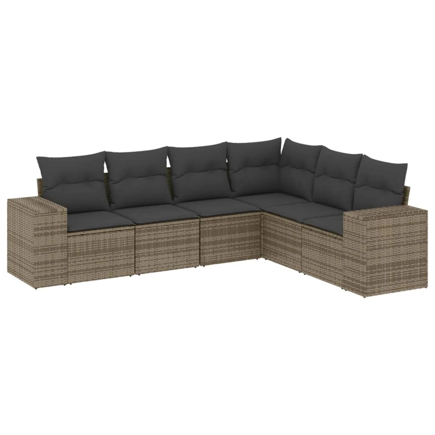 vidaXL 6-Tlg Garten-Sofagarnitur mit Kissen Grau Poly Rattan 3254947 günstig online kaufen