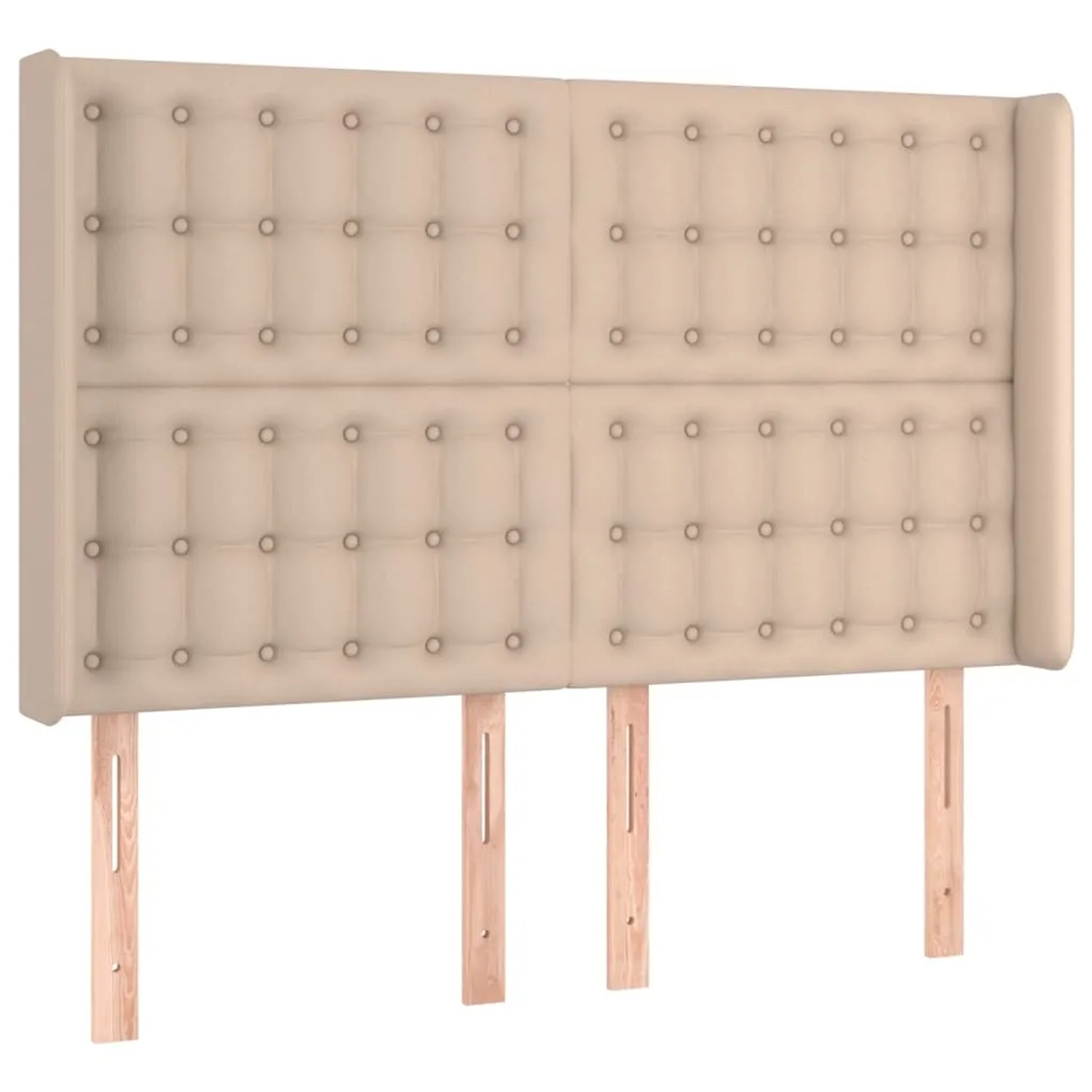vidaXL LED Kopfteil Cappuccino-Braun 147x16x118/128cm Kunstleder 3124143