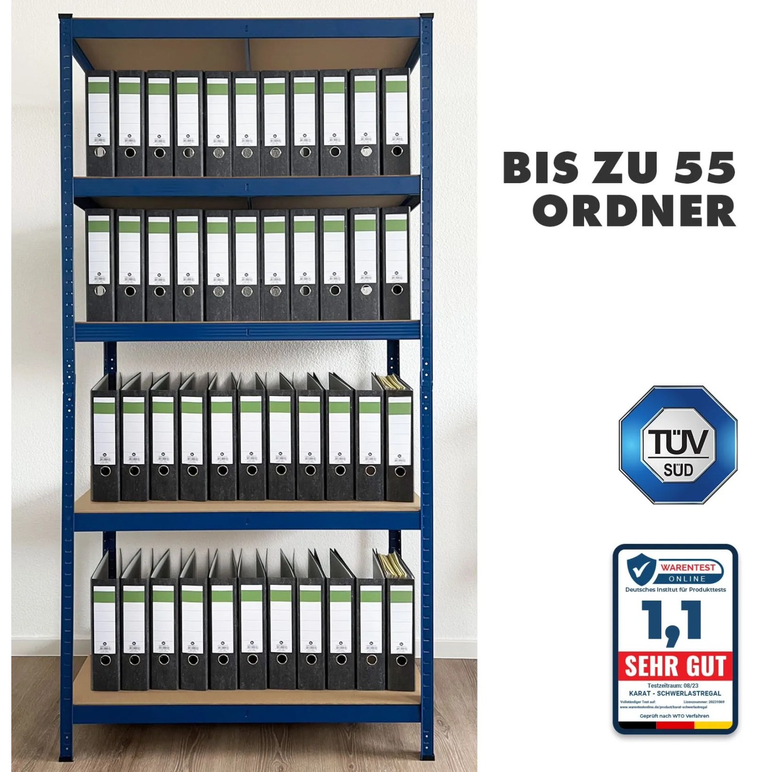 KARAT Schwerlastregal Lakota 2er Set Traglast bis 875 kg Blau 150 x 75 x 30 cm_4