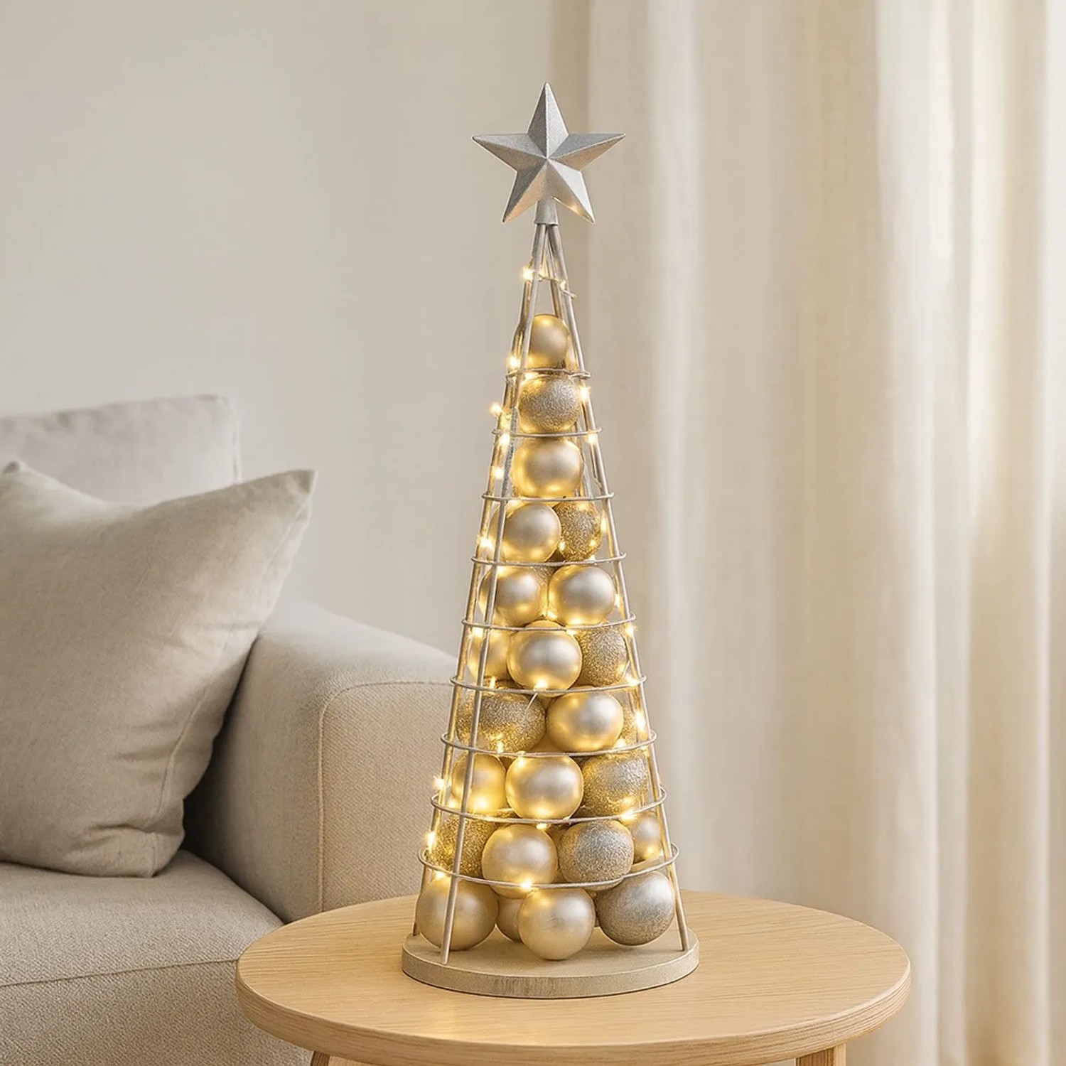 MCW Deko-Baum O91 Metall 90cm Silberfarben_5