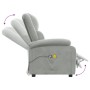vidaXL Massagesessel Elektrisch Hellgrau Samt 3098404_8