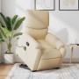 Cremefarbener vidaXL Massagesessel mit Aufstehhilfe aus Stoff, Modell 4.