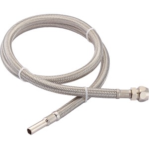 Flexibler Verbindungsschlauch, 10 mm x 1000 mm, aus Edelstahl für Trinkwasserinstallation.
