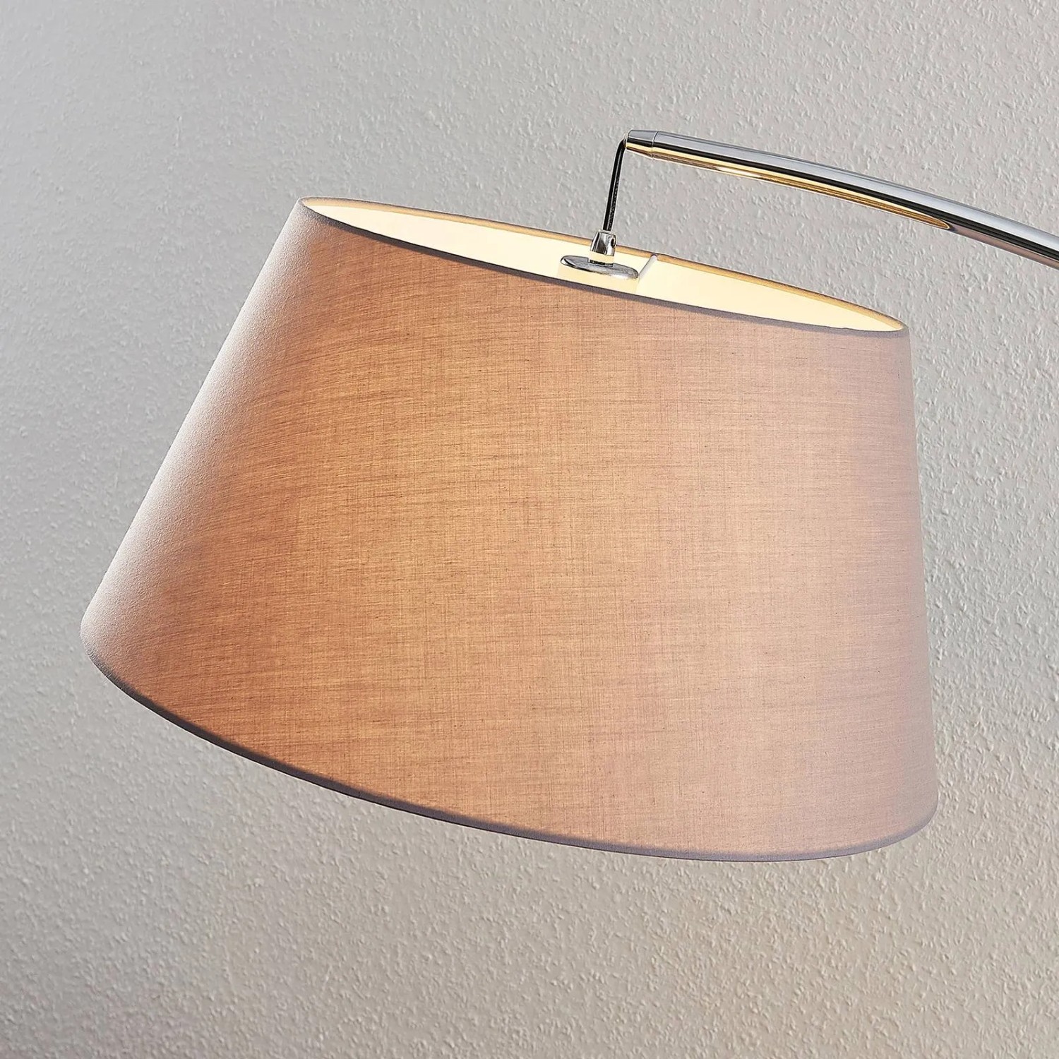 Lucande Stehlampe Bogenleuchte Evelyna 9976110 Modern in Alu aus Textil 1-flammig E27 Schlafzimmerleuchte_6