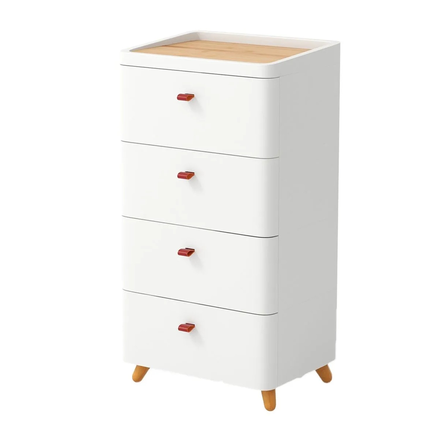 Costway Nachtschrank 4 Schubladen 42 x 32 x 81,5 cm Weiß günstig online kaufen