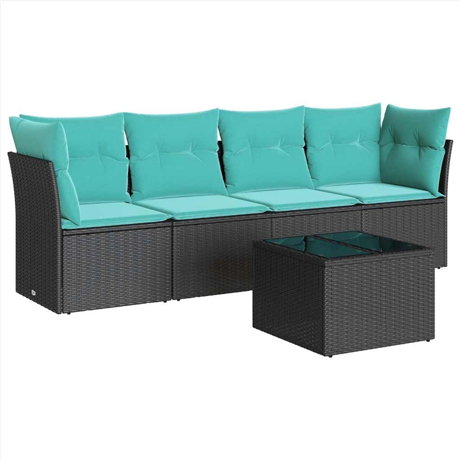 vidaXL 5-Tlg Garten-Sofagarnitur mit Kissen Schwarz Poly Rattan 3217237 günstig online kaufen
