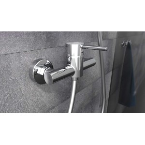 Schütte Design-Duscharmatur Atlanta Chrom, Aufputz-Armatur mit Brauseschlauchanschluss.