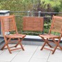 Merxx Cordoba 3-tlg. Gartenmöbel-Set mit Klappstühlen und Balkonhängetisch aus Eukalyptusholz.