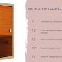 Woodfeeling Sauna Sandra: Detail der Glastür mit Holzrahmen. Massivholzsauna Zubehör.