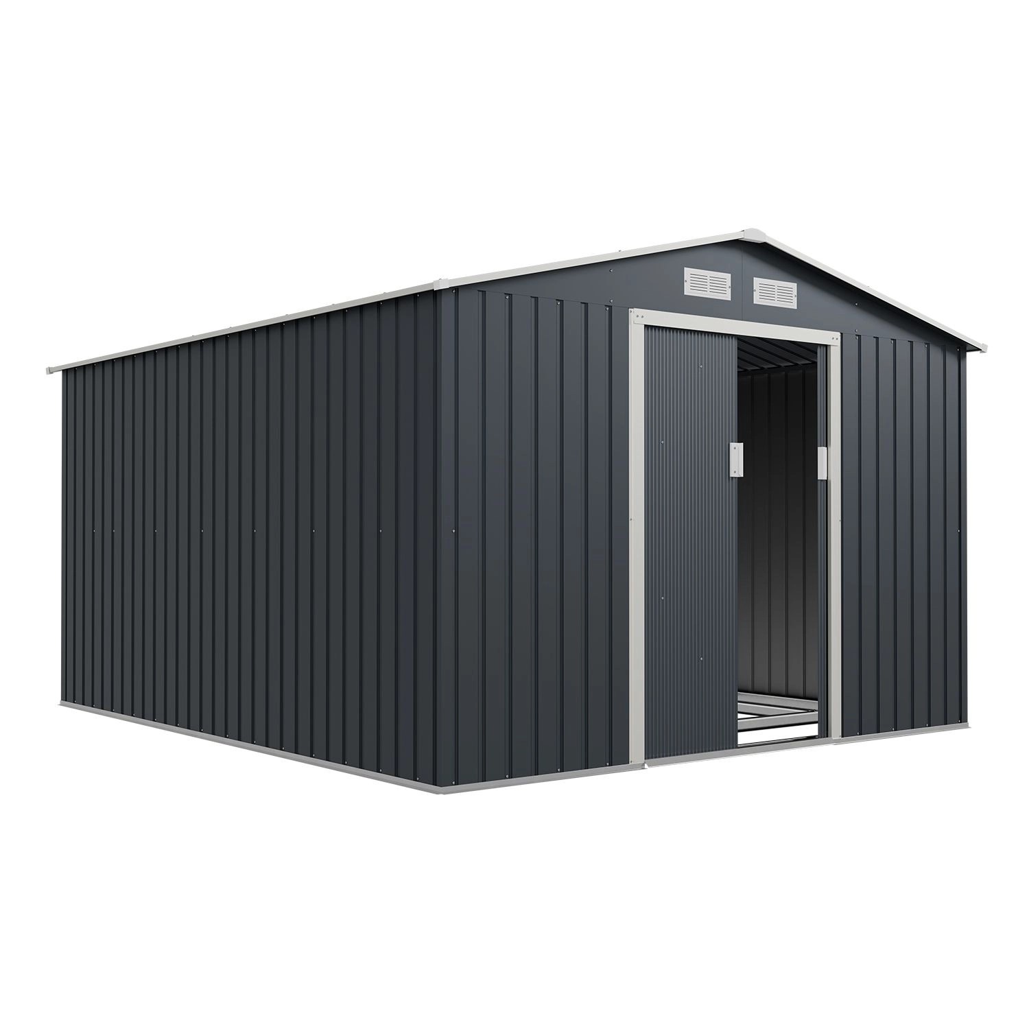 Juskys Metall Geräteschuppen Gerätehaus XXL mit Satteldach in Anthrazit günstig online kaufen