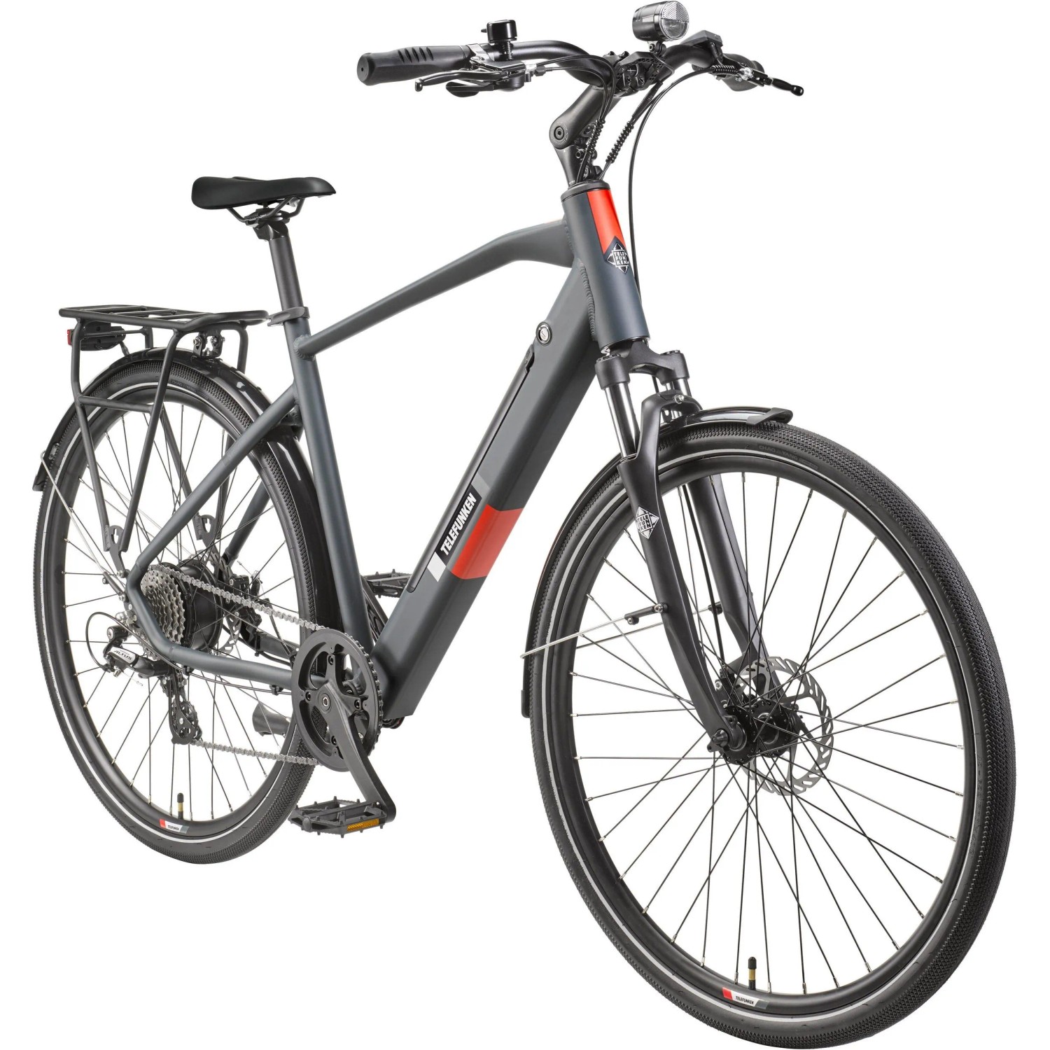 Telefunken Trekking E-Bike 28 Zoll 8-Gang Kettenschaltung Heckmotor 250 W 417,6 Wh Akku XT490