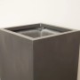 Hoher, anthrazit-metallic Fiberglas Pflanzkübel Säule, 30x30x90cm, für Innen und Außen.