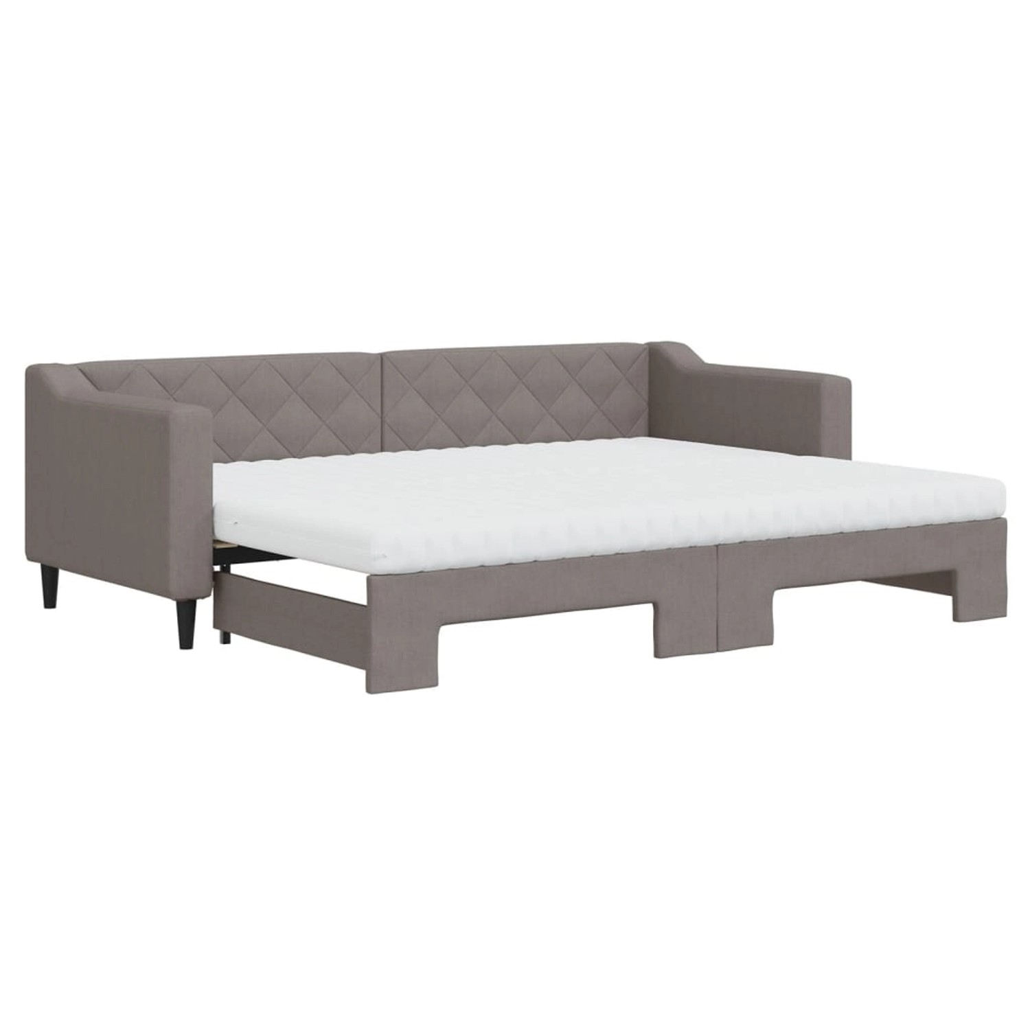 vidaXL Tagesbett Ausziehbar mit Matratzen Taupe 80x200 cm Stoff1846489