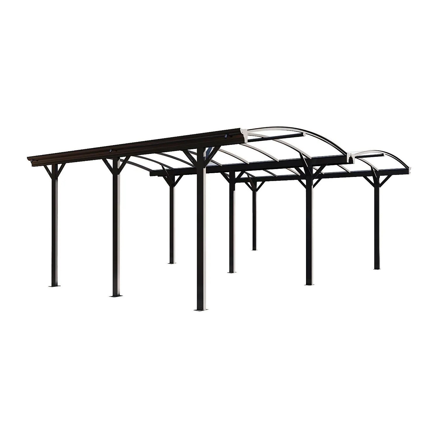 Vente-unique Freistehendes Carport Baresa Anthrazitgrau 370 cm