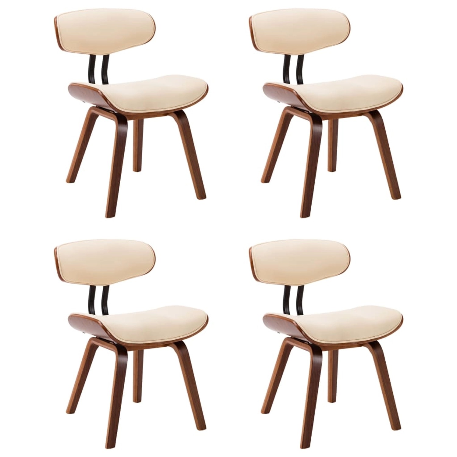 vidaXL Esszimmerstühle 4 Stk Creme Bugholz und Kunstleder 278716 günstig online kaufen
