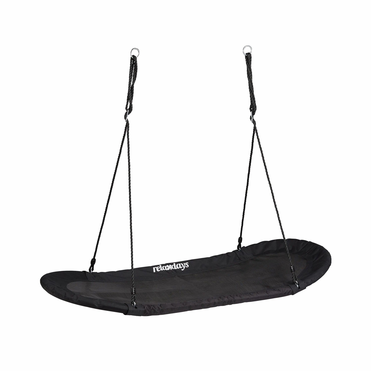 Relaxdays Nestschaukel XXL Stoff Schwarz Höhenverstellbar 166 cm x 71 cm x 15 cm 3,5 kg
