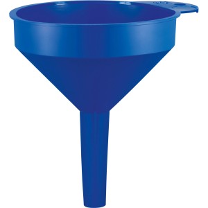 Blauer LUX Trichter, Ø 70 mm, für tropffreies Umfüllen von Flüssigkeiten im Auto oder der Werkstatt.