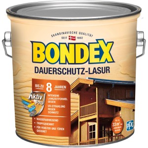 Dose Bondex Dauerschutz-Lasur Eiche 2,5l für Holz im Außenbereich.