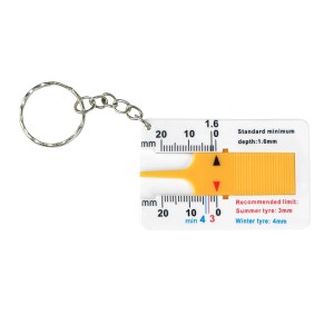 Apa Reifenprofiltiefenmesser mit Schlüsselanhänger zur Messung der Reifenprofiltiefe.