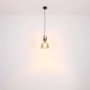 Globo Pendelleuchte Dorothea, 3-flammig, schwarz mit Rauchglas-Schirmen.