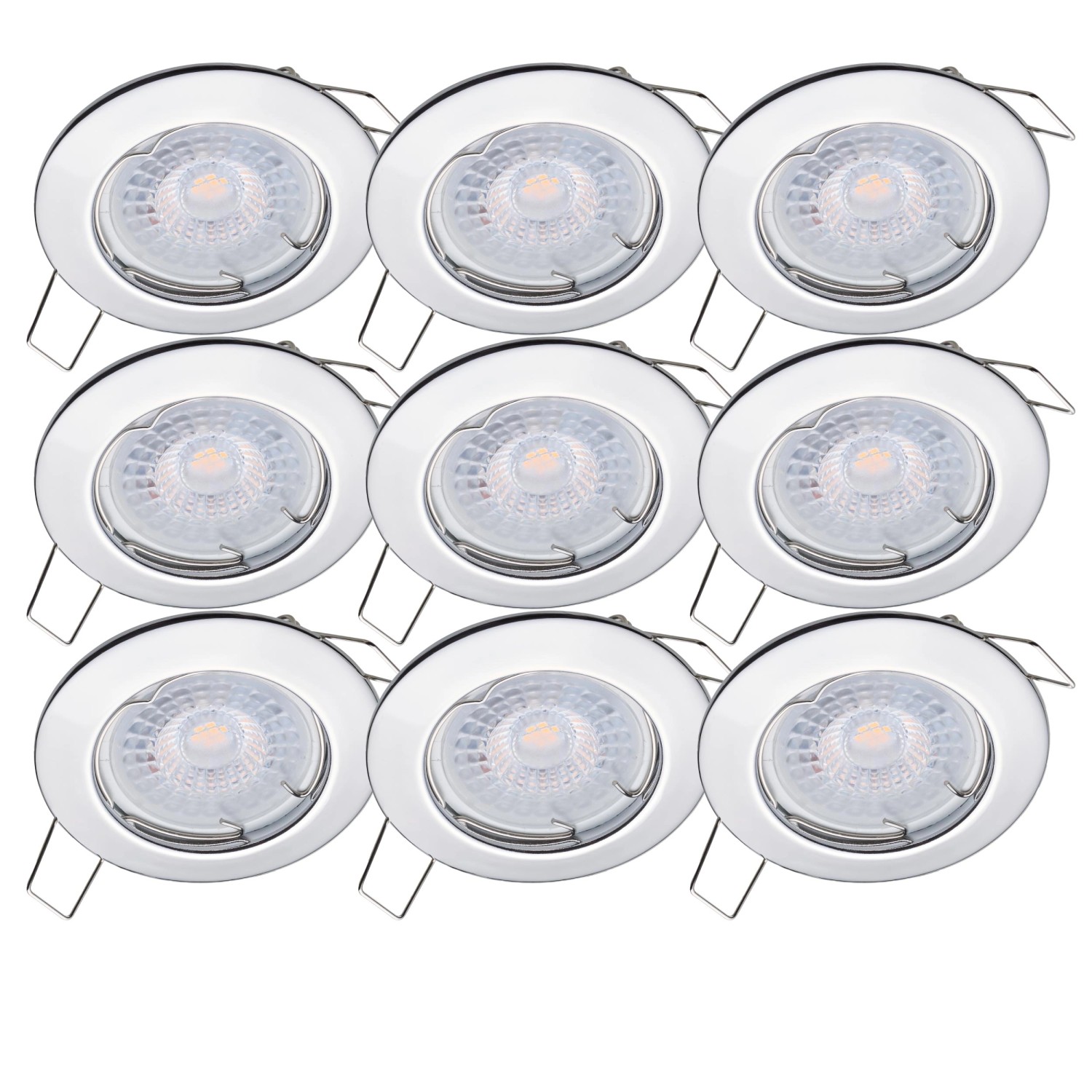 Oktaplex 9er Set Einbaustrahler Sedan inkl. LED-Module Warmweiß 3000K 1,9W günstig online kaufen