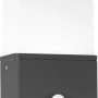 Dunkelgraue OBI LIGHTING LED Außenwandleuchte Veroli mit Bewegungssensor.