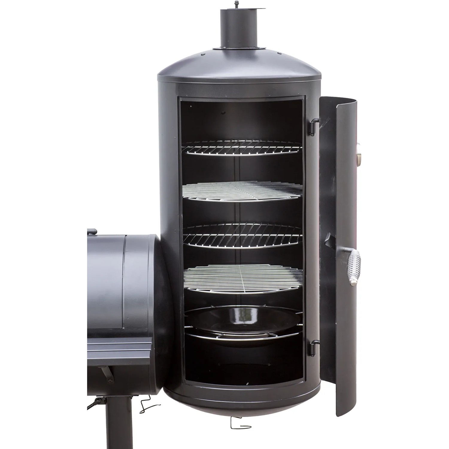 El Fuego Smoker Holzkohlegrill Kiona Schwarz mit Räucherkammer und Grillrosten.