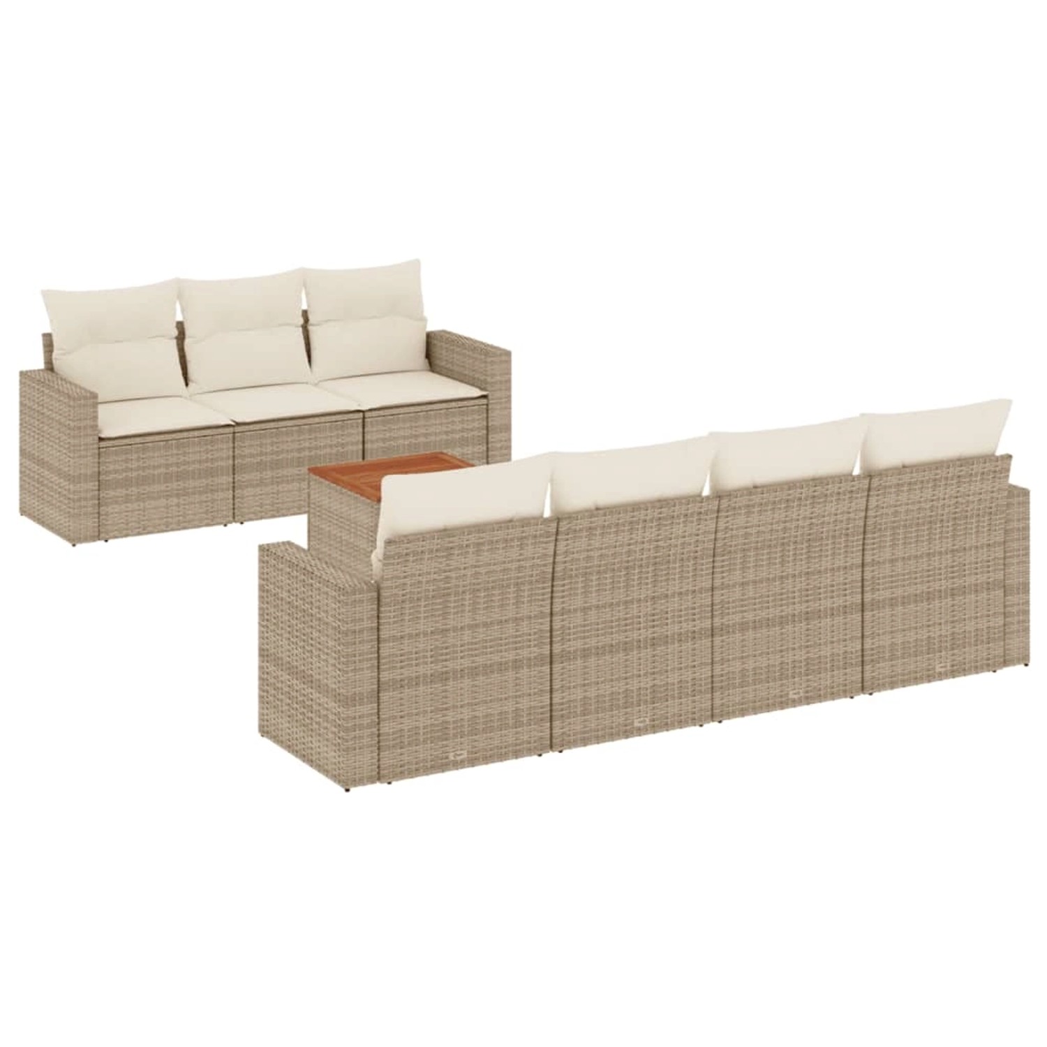 vidaXL 8-Tlg Garten-Sofagarnitur mit Kissen Beige Poly Rattan 3224028 günstig online kaufen