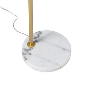QAZQA Moderne Bogenlampe Messing mit Weißem Schirm Arc Basic