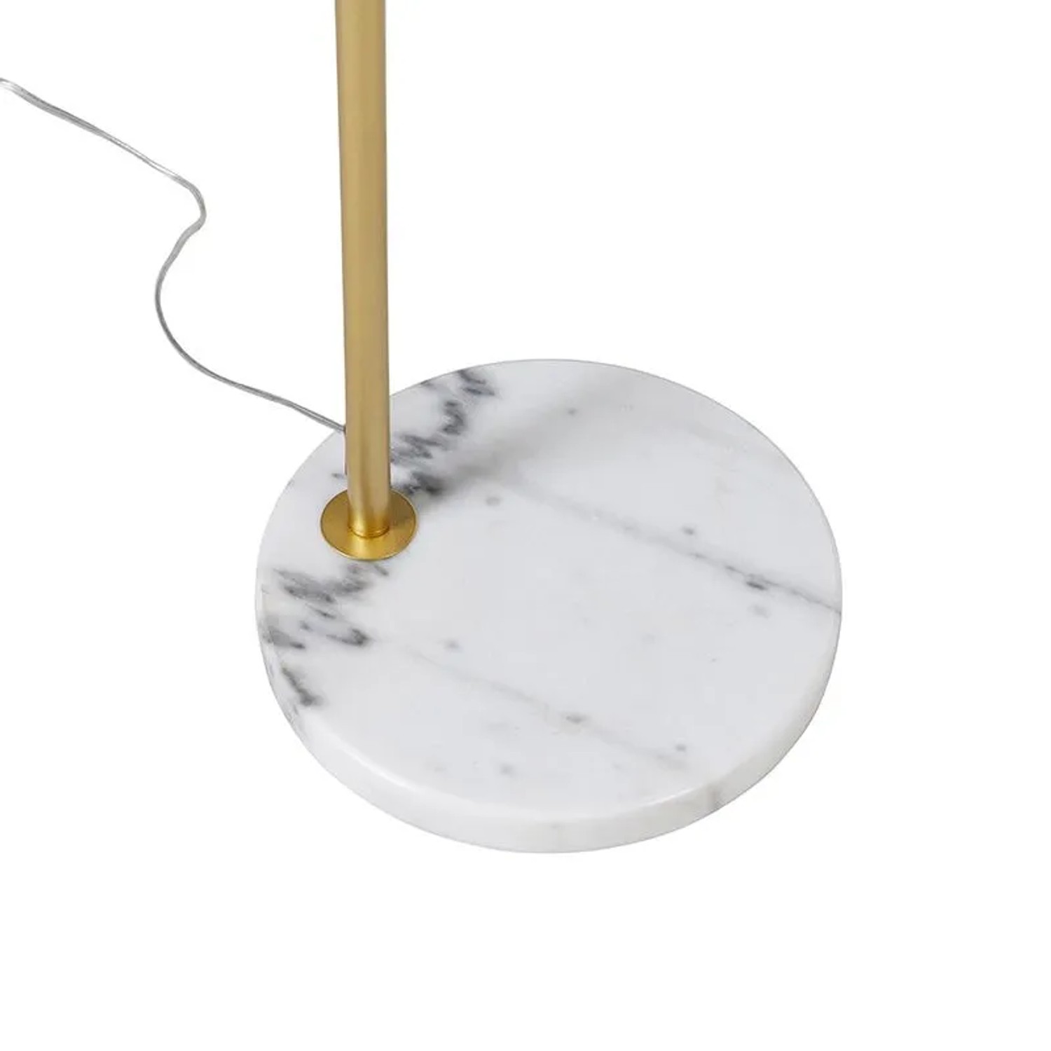 QAZQA Moderne Bogenlampe Messing mit Weißem Schirm Arc Basic_3