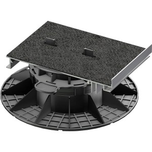 GS Terrassen Randhalter aus Aluminium für Plattenlager (Stellfußhöhe 27-40 mm).