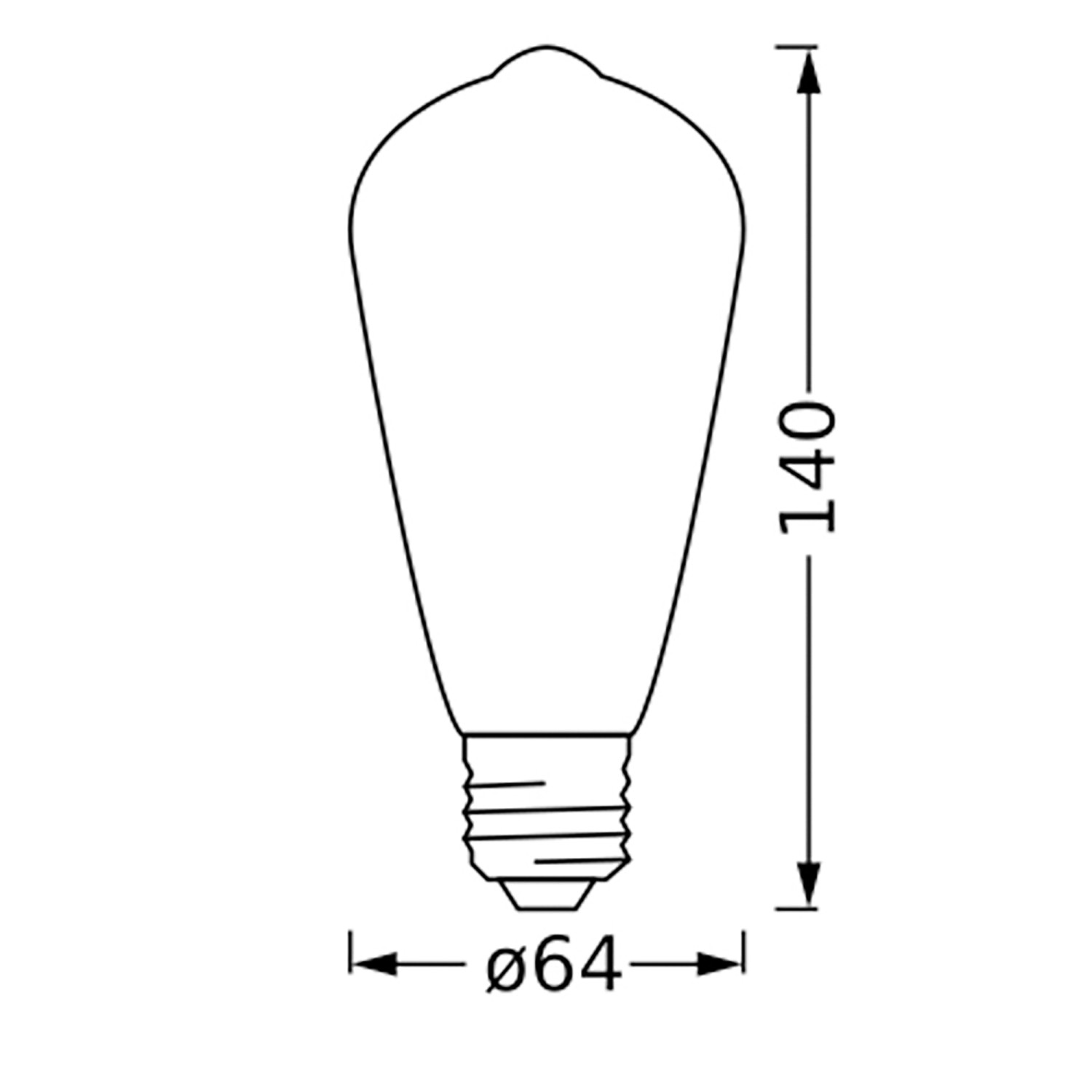 Osram LED-Leuchtmittel E27 Edison E40 ST64 Dimmbar 4,8 W 470 lm 14 x 6,4 cm_6