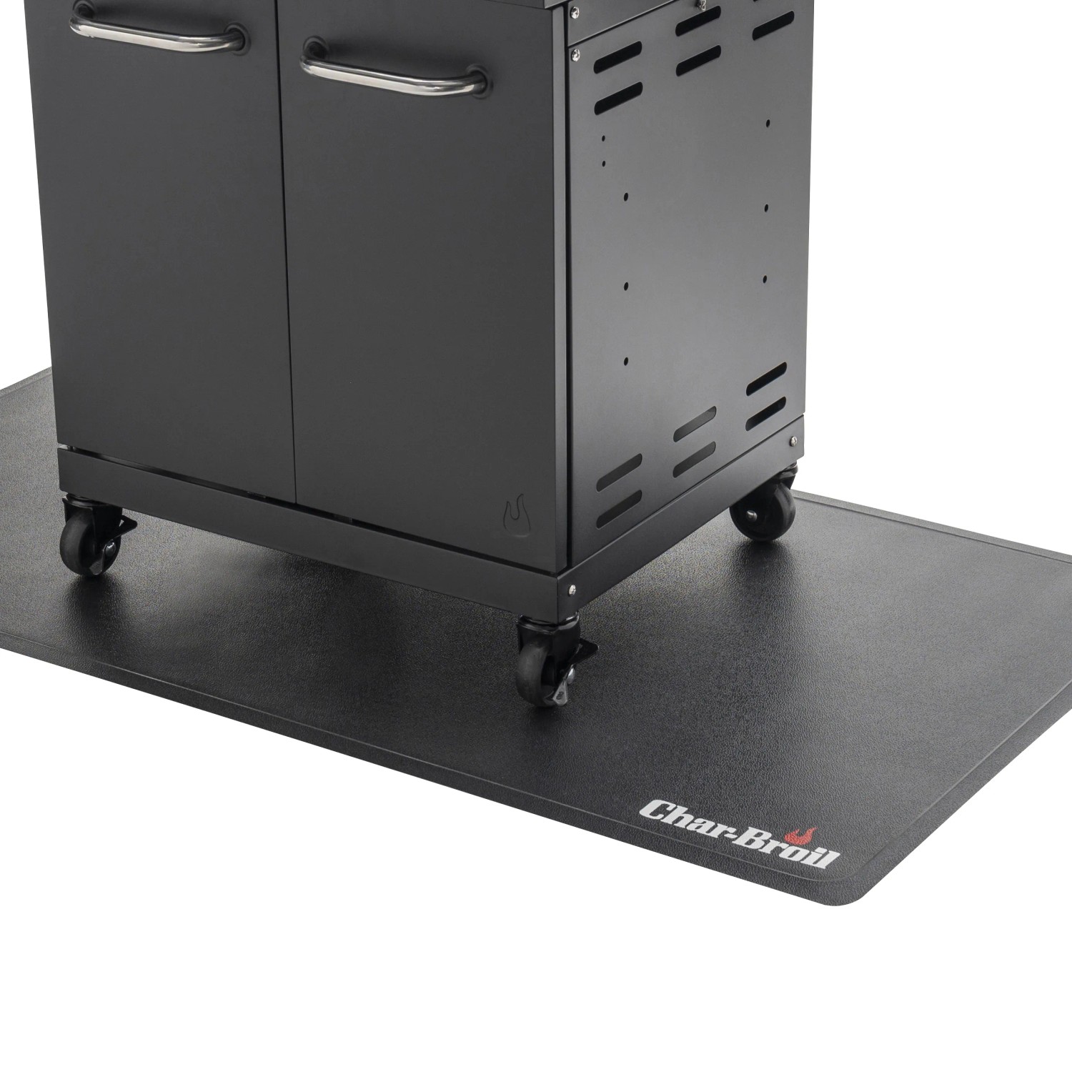 Char-Broil Grillmatte aus PVC unter Grill mit Rollen. Schutz vor Fettspritzern beim Grillen.