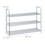 Relaxdays Schuhregal Metall Silber Stecksystem 70 cm x 90 cm x 31 cm 1,2 kg_4