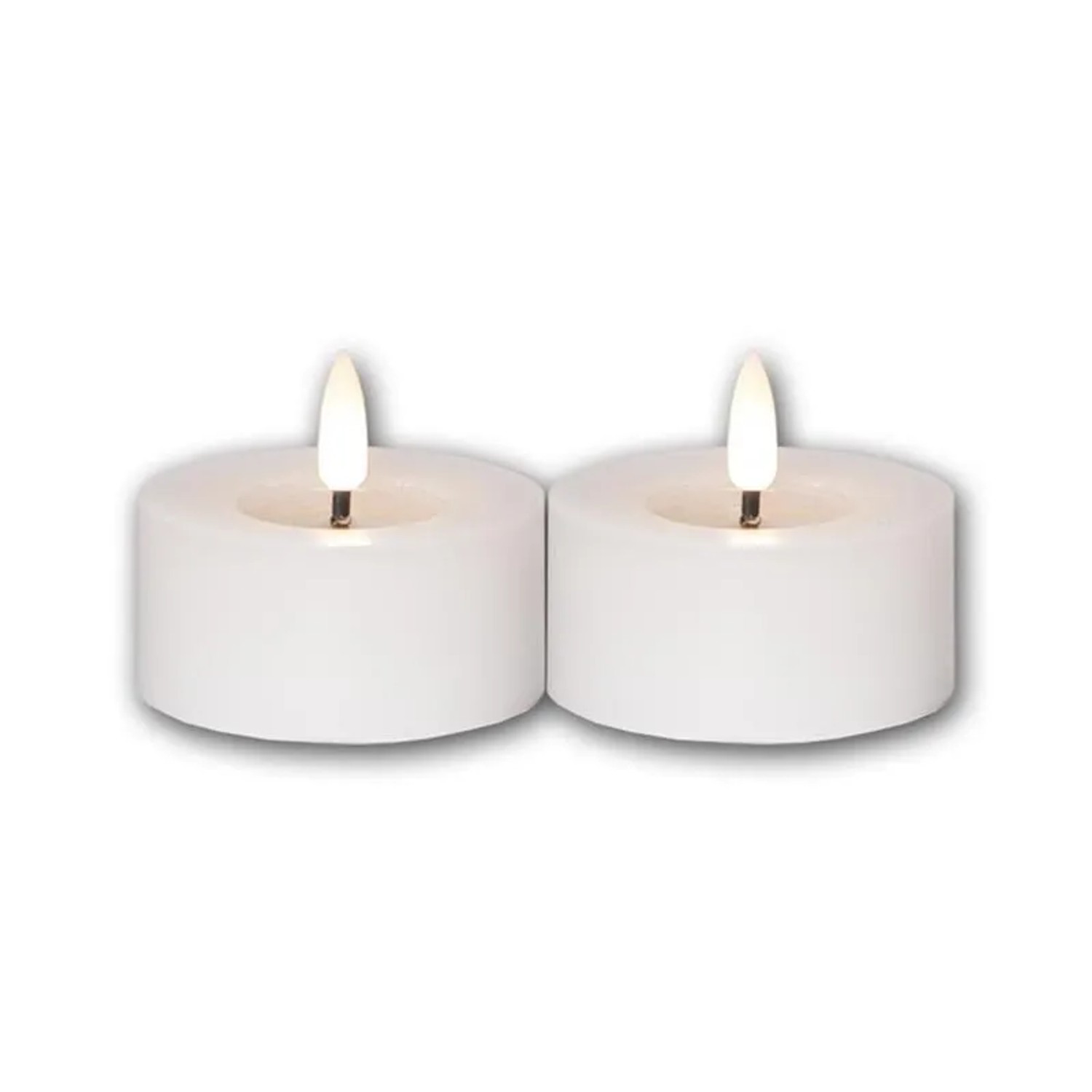 Star Trading LED Teelicht FLAMME FLOW L Weiß Timer 2er Set