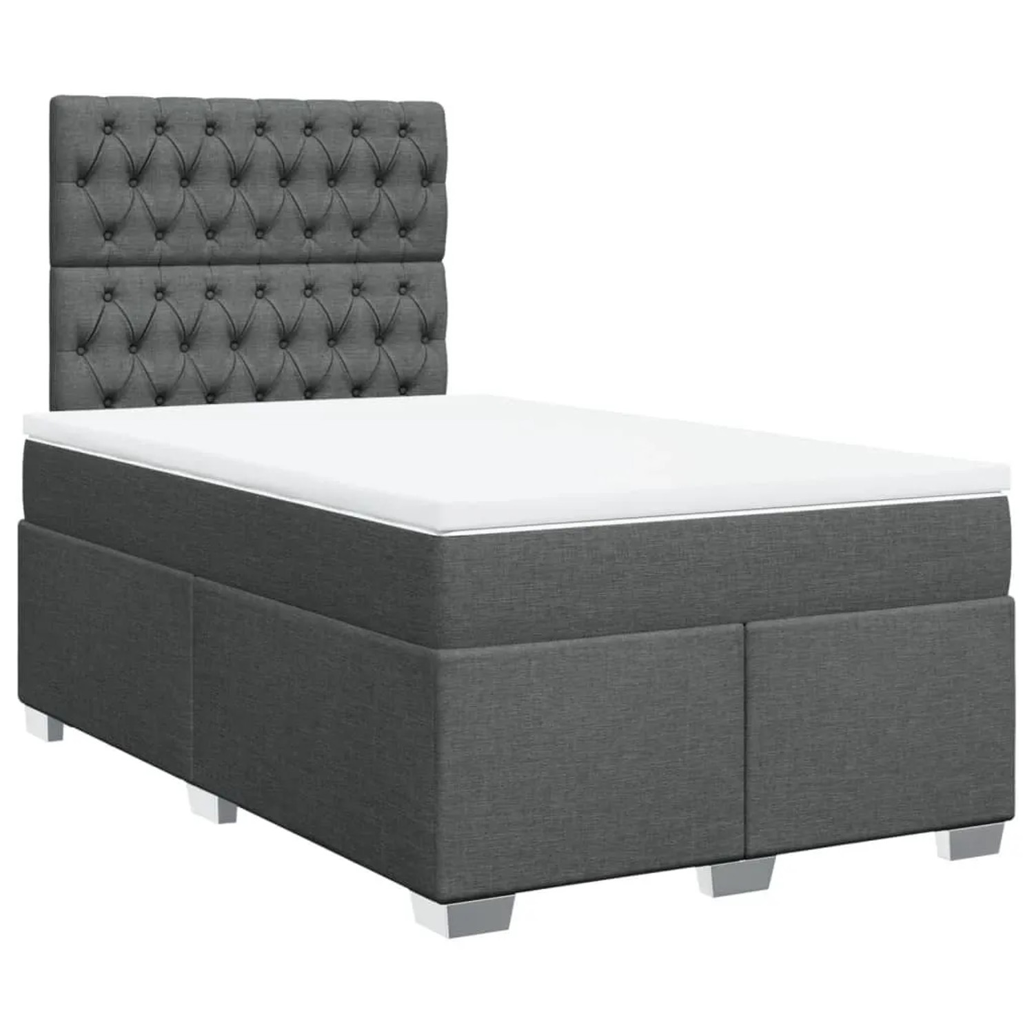 vidaXL Boxspringbett mit Matratze Dunkelgrau 120x200 cm Stoff 3290463 günstig online kaufen