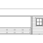 Illustration: Skan Holz Gartenhaus Alicante 1, naturbelassen, mit Anbau und Fenster. Holz-Gartenhaus.