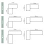 Ar Shelving Gastronorm Regal: Schematische Darstellung der Kombinationsmöglichkeiten S+M, S+L und M+L.