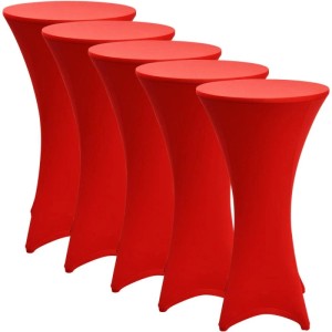 Beautissu Stella Stehtischhusse ø 70cm Rot 5tlg