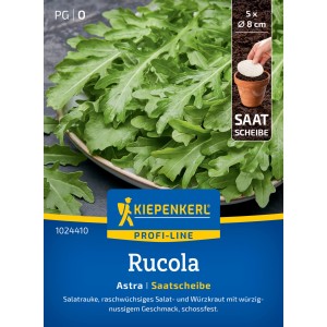 Kiepenkerl Rucola Astra Samen mit Saatscheibe, Salat- und Würzkraut für Beet und Topf.