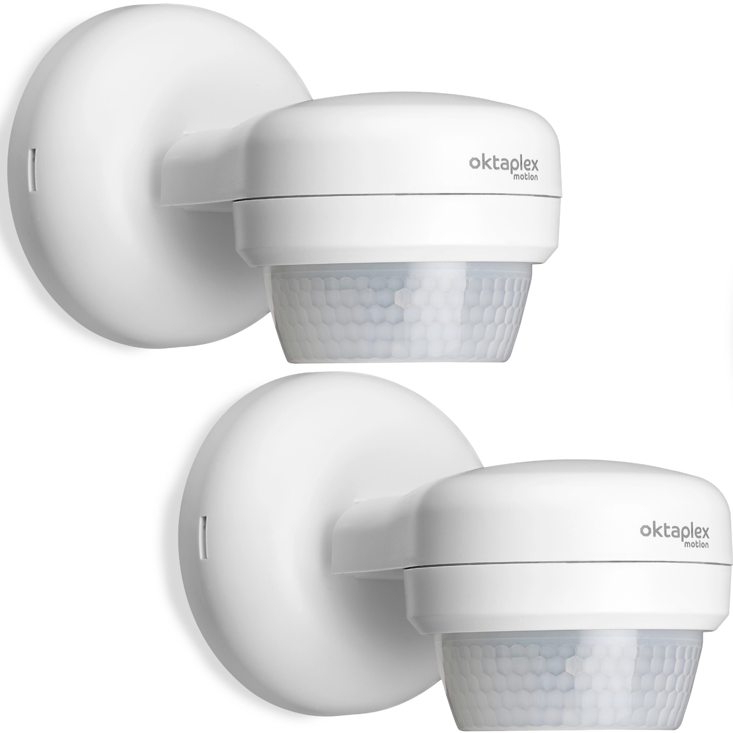 Oktaplex Mia Bewegungsmelder Aussen 360 Grad 2er Set Aufputz 10m Weiß IP65 230V