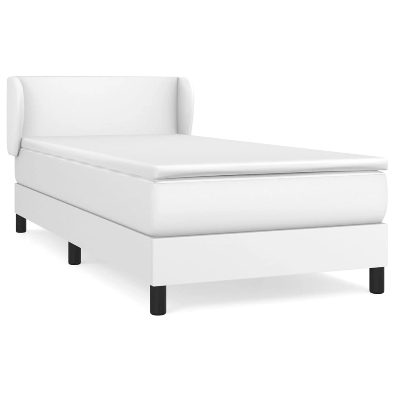 vidaXL Boxspringbett mit Matratze Weiß 100x200 cm Kunstleder 3127176 günstig online kaufen