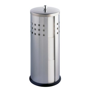 Wenko Ersatzrollenhalter Ancona aus Edelstahl, matt, für 3 Rollen Toilettenpapier.