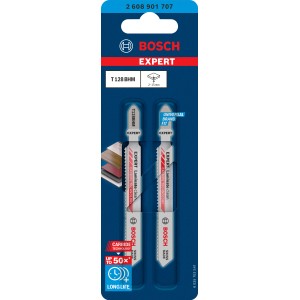 Bosch Expert T 128 BHM Stichsägeblätter für Laminat, 2er-Pack.