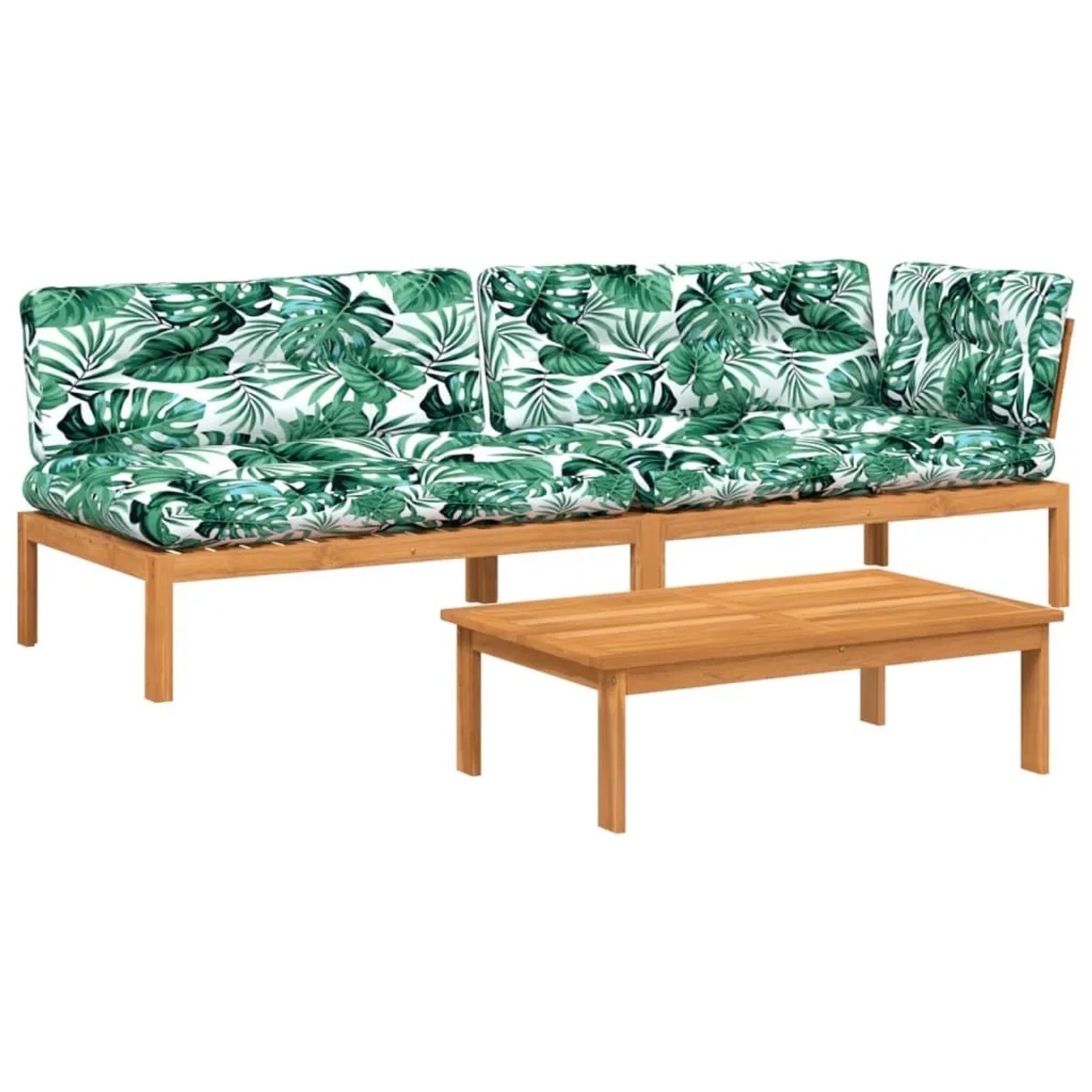 vidaXL 3 Tlg Garten-Sofagarnitur aus Paletten mit Kissen Akazienholz 3209450