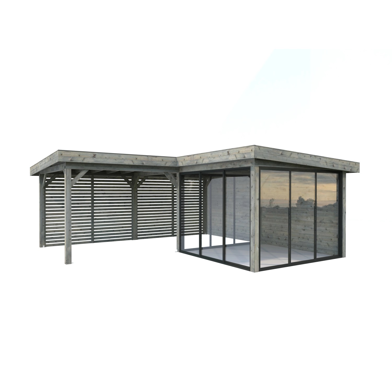 Palmako Pavillon Lenna Set 411 Slide Grau Tauchgrundiert 588 cm x 588 cm FS günstig online kaufen