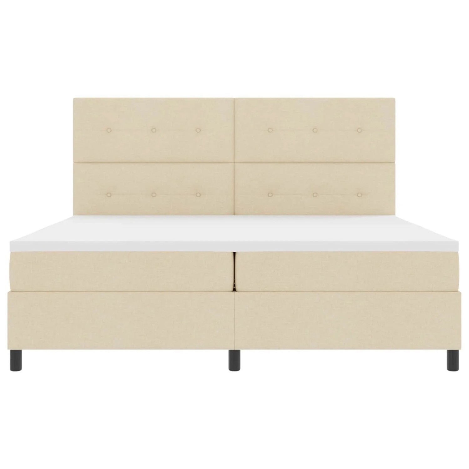 vidaXL Boxspringbett mit Matratze Creme 200 x 200 cm Stoff 3342898