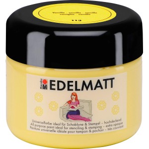 Marabu Edelmatt Vanille, deckende Wandfarbe im Tiegel. Ideal für Akzente und Schablonen.